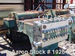 USED: Manton Gaulin pump, high pressure, 1200 psi, full stroke,fluid seal, packing adjusting screws, 304 stainless steel wettableparts, unitized on base.