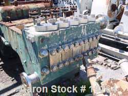 USED: Manton Gaulin pump, high pressure, 1200 psi, full stroke,fluid seal, packing adjusting screws, 304 stainless steel wettableparts, unitized on base.
