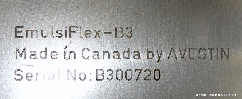 Used Avestin Emulsiflex B3 Dispersion Homogenizer