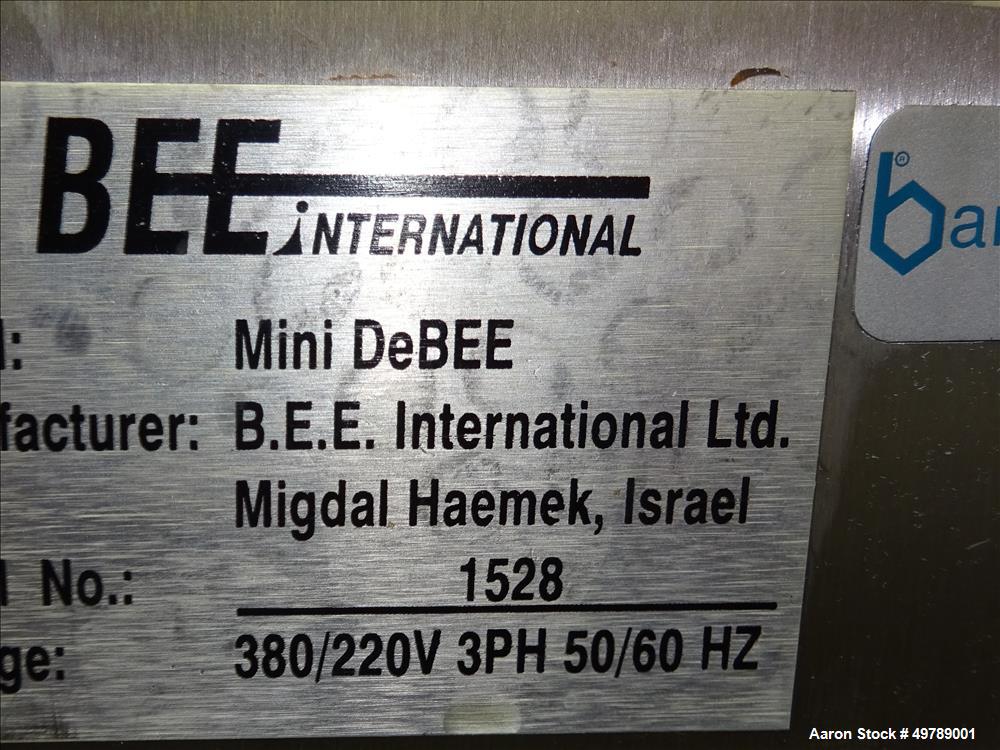 Used- B.E.E. International Ltd. Homogenizer, Model Mini DeBEE.