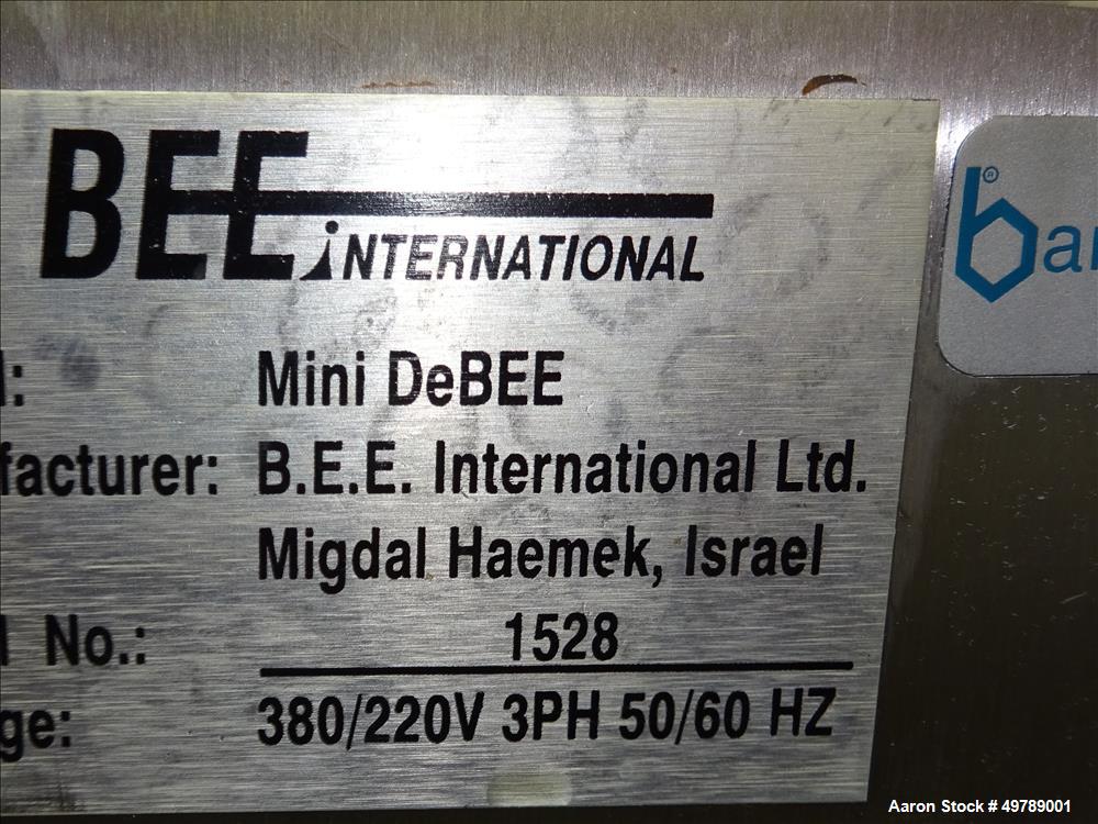 Used B.E.E. International Ltd. Homogenizer, Model Mini DeBEE.