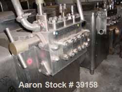 Used Cherry Burrell Homogenizer, Model SS7500-TGR-HD6. Set to operate at a flow rate of 3,000 gallons per hour at an operating pressure of 4500 psi. Stainless steel clad frame. Stainless steel head. ...