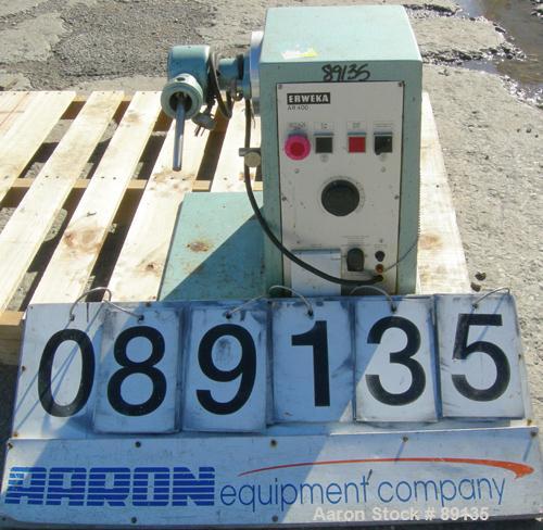 USED: Erweka Apparatebau drive unit, model AR-400. Approximate 1/2 hp, 110 volt, 8 amp, 0-400 rpm motor. Unit includes a model HO homogenizer head, rated 30 kg/hour.