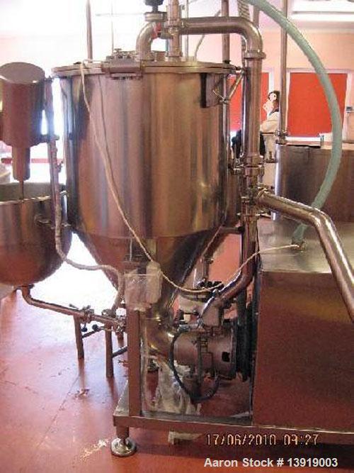 Used Fryma Koruma MZ-200/300 Homogenizer.  Total volume 79.3 gallons (300 liters), working volume 584 lbs (265 kg).  22 Hp/16.5 kW, 50 hz.  With vacuum.