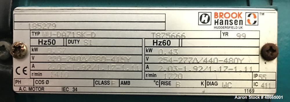 Used APV Homogenizer, Model G55-5B, 316 Stainless Steel.