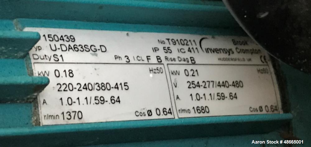 Used APV Homogenizer, Model G55-5B, 316 Stainless Steel.