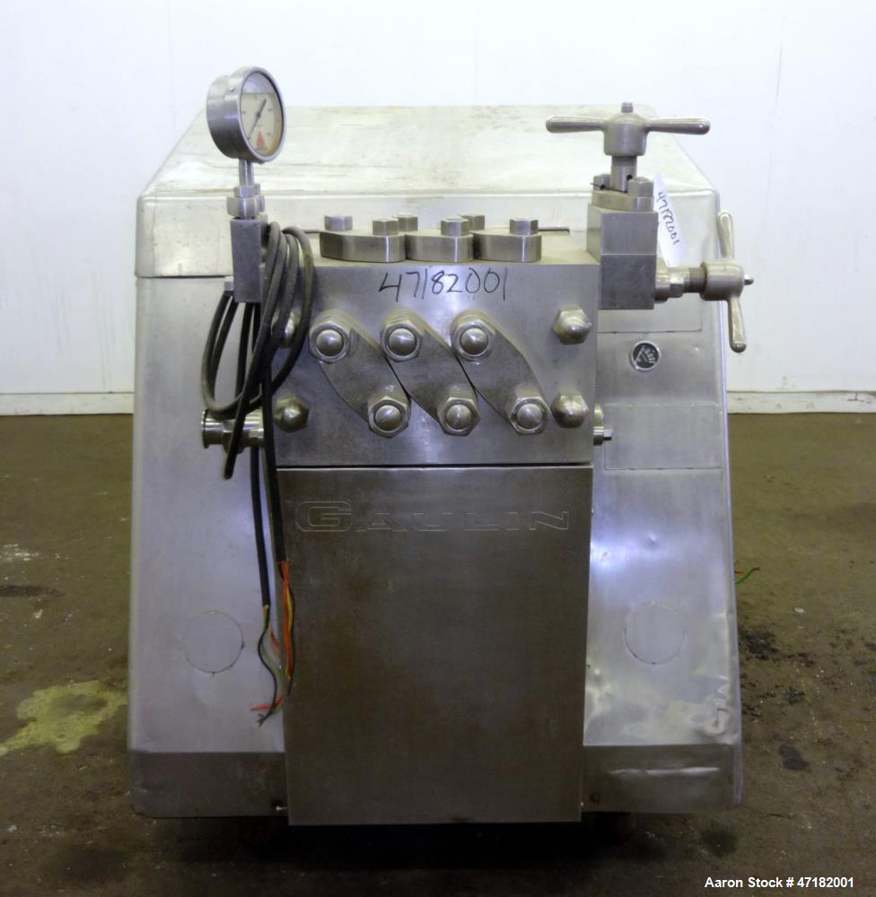 Used Manton-Gaulin Homogenizer, Model 1163-MF18-3PS, 304 Stainless St