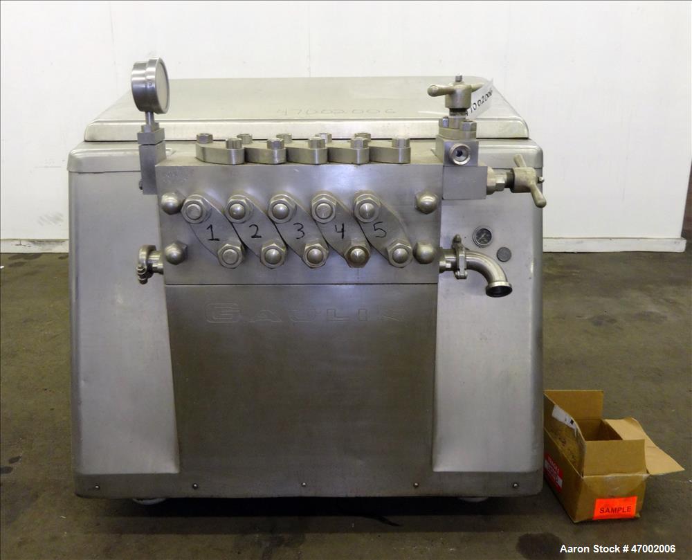 Used APV Gaulin Homogenizer, Model 1500 M30 2.5 PS, 304 Stainless Steel.