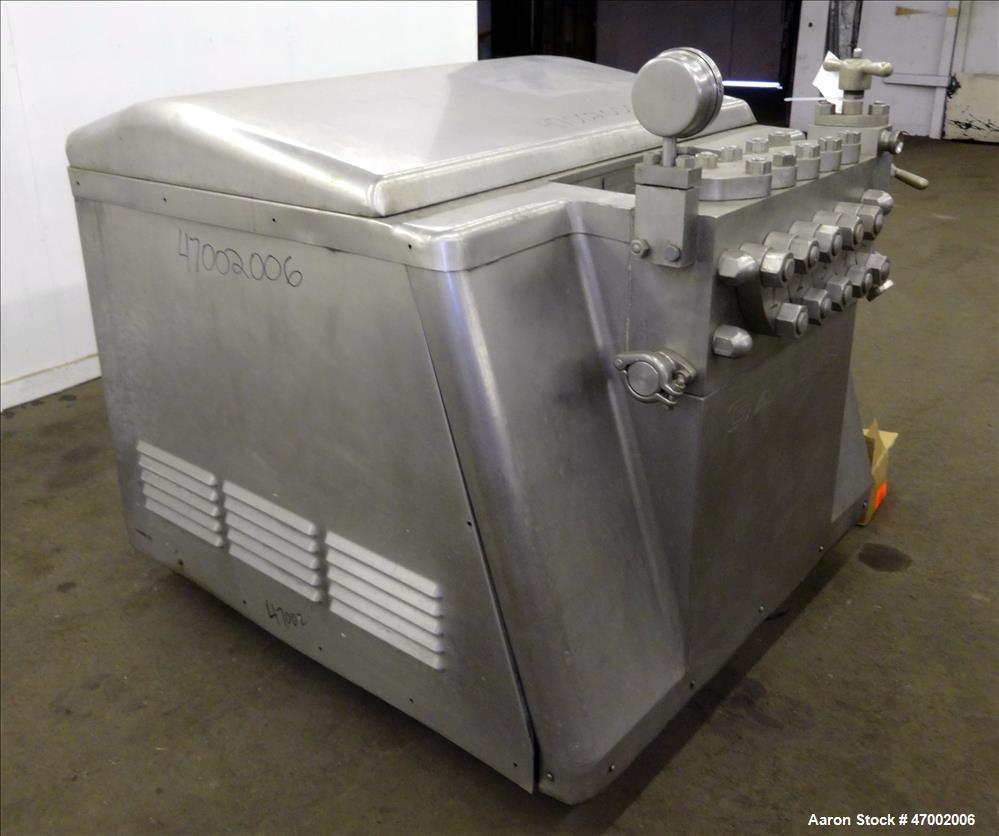 Used APV Gaulin Homogenizer, Model 1500 M30 2.5 PS, 304 Stainless Steel.