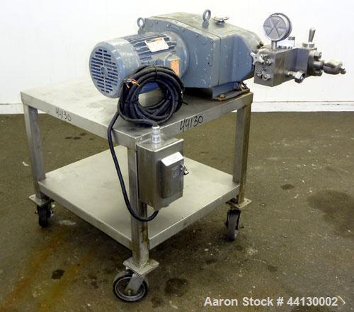 Used Gaulin Homogenizer, Model 15MR-8TBA, 316 Stainless Steel. Capaci