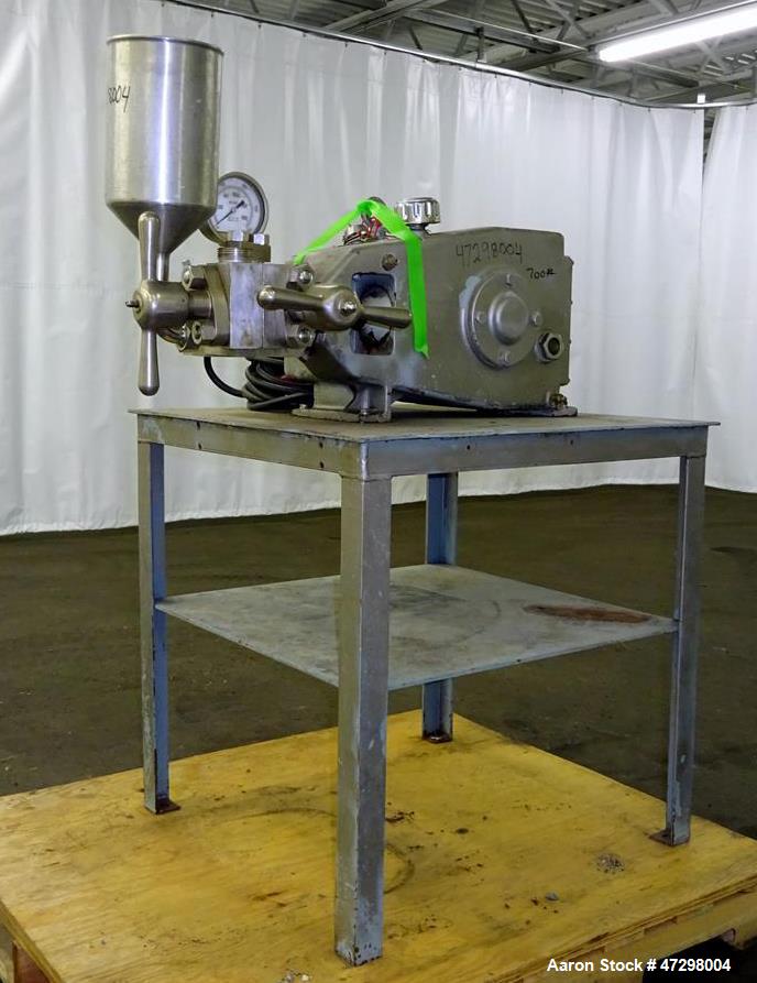 Used Gaulin Homogenizer, Model 15MR-8TBA, 316 Stainless Steel. Capaci