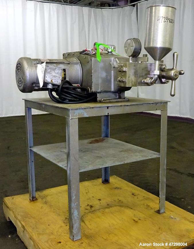 Used Gaulin Homogenizer, Model 15MR-8TBA, 316 Stainless Steel. Capaci