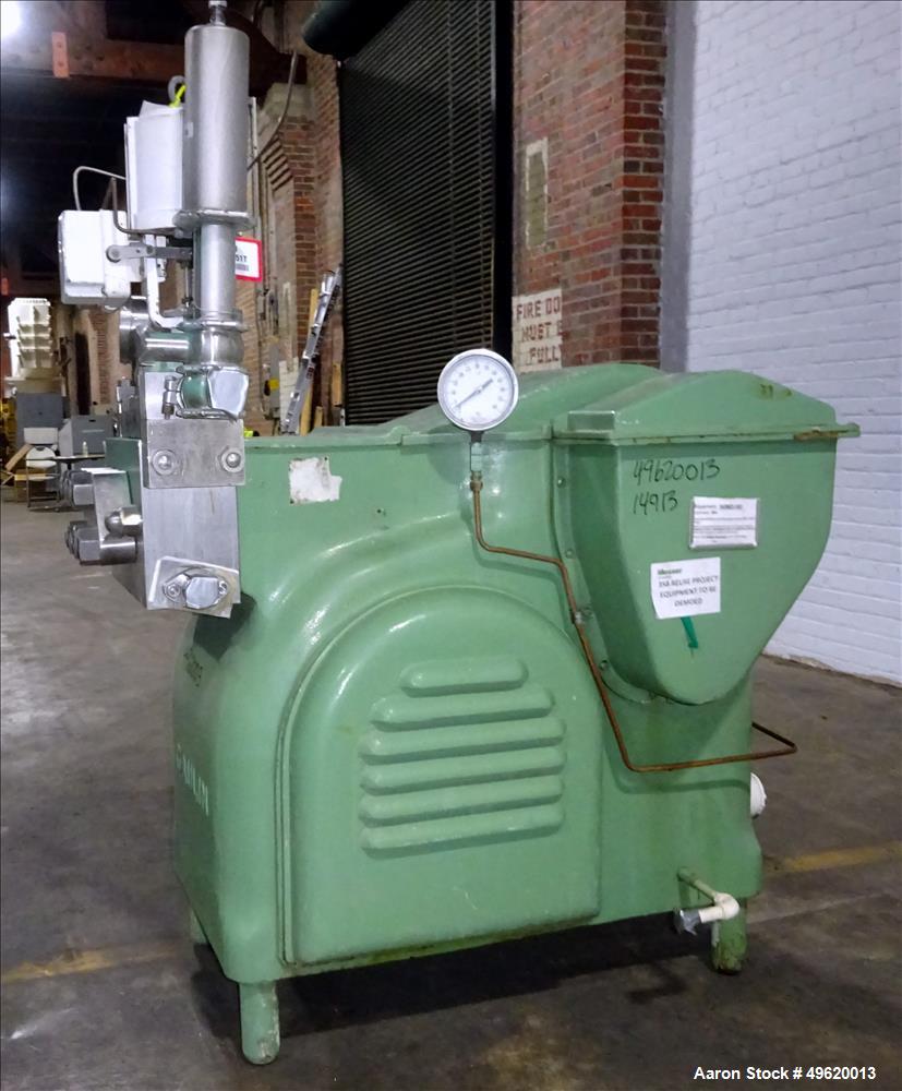 Used Gaulin Homogenizer, Model 160 M6 10 TBS, Stainless Steel.
