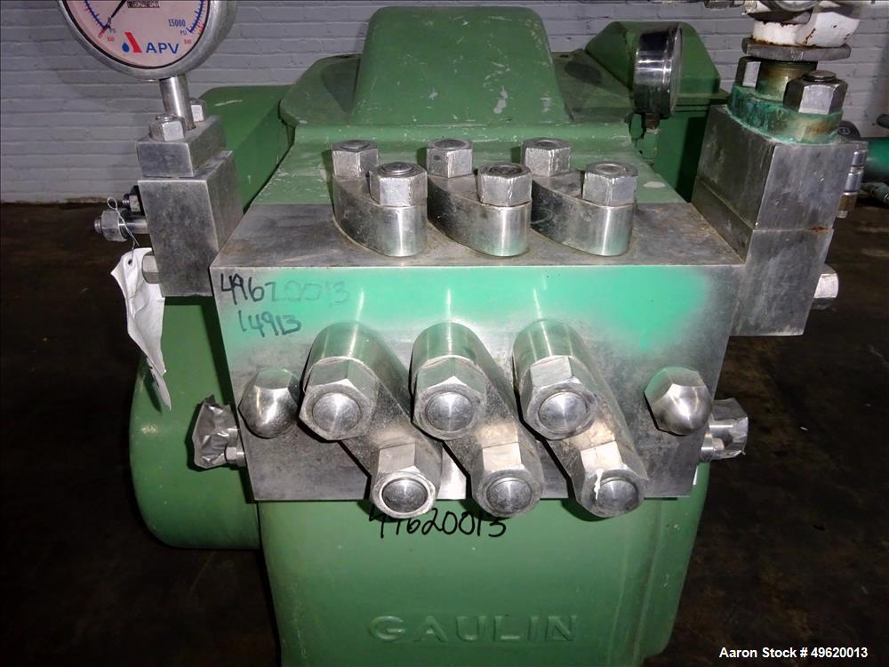 Used Gaulin Homogenizer, Model 160 M6 10 TBS, Stainless Steel.