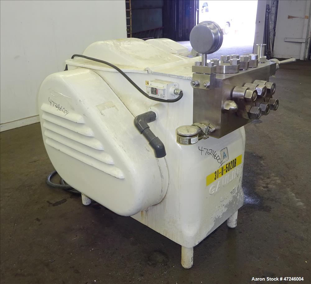 Used Gaulin Homogenizer, Model 284 M6 8 TBS, 304 Stainless Steel.