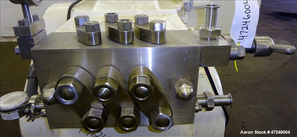 Used Gaulin Homogenizer, Model 284 M6 8 TBS, 304 Stainless Steel.