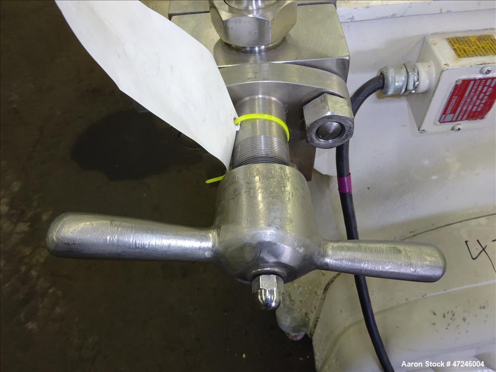 Used Gaulin Homogenizer, Model 284 M6 8 TBS, 304 Stainless Steel.