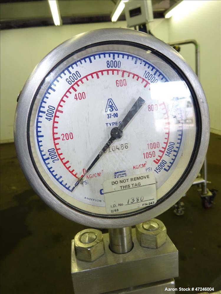 Used Gaulin Homogenizer, Model 284 M6 8 TBS, 304 Stainless Steel.