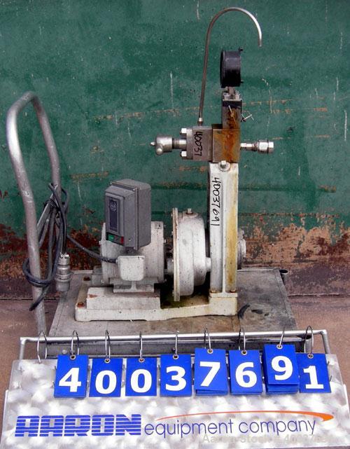 Used Gaulin Homogenizer, Model 31M3TA, 316 Stainless Steel. Approximately 31 gallons per hour, single stage valve, 3000 psi. Driven by a 3 hp, 3/60/230/460 volt, 1760 rpm motor. Mounted on a cart wit...