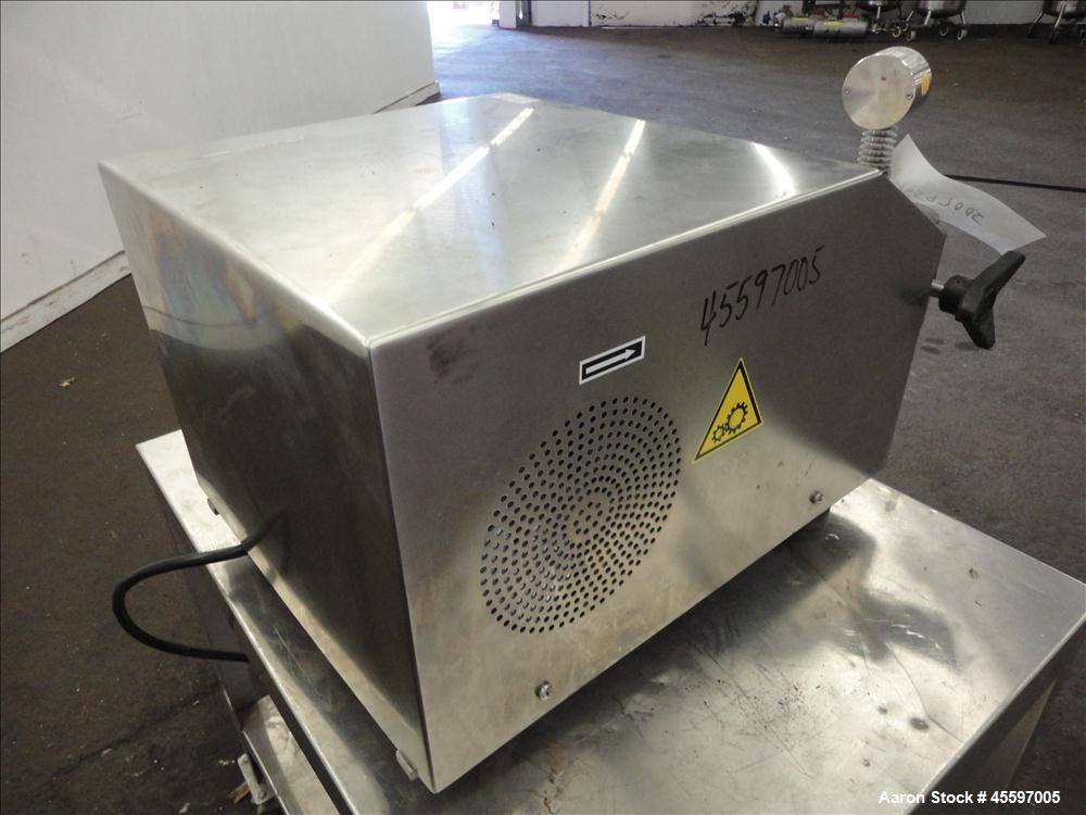 Used GEA Niro Soavi High Pressure Laboratory Homogenizer, Model NS1001L2K. 2 Stage stainless steel homogenizing valve assembly. Unit is currently set up to run as a single stage homogenizer, it is mi...