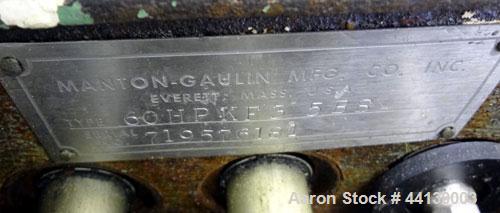 Used Stainless Steel Manton Gaulin Homogenizer, Model 60HPKF3 5BS