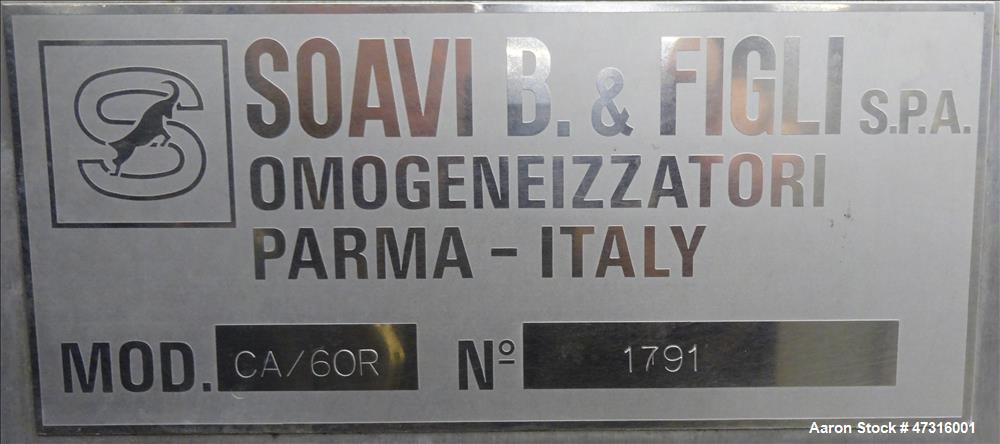 Used GEA Niro Soavi Dairy Homogenizer