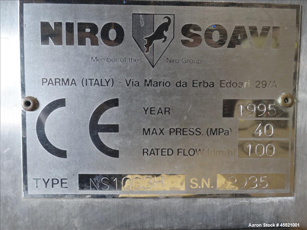 Used- Niro Soavi Homogenizer, type NS1000H