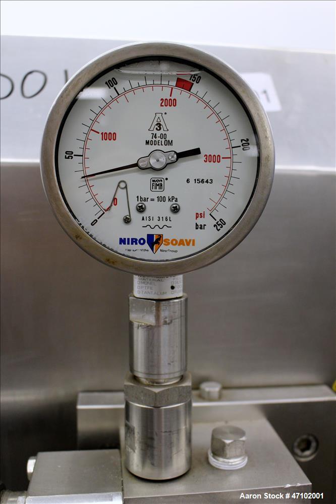 Used Niro Soavi Homogenizer, Type NS1002H, 304 Stainless Steel.