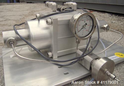 Used Avestin High Pressure Homogenizer, Model Emulsiflex-C50, Stainless Steel. Air/gas driven, double acting high pressure pump. 500 to 30,000 maximum psi, minimum sample 25 milliliters, capacity of ...