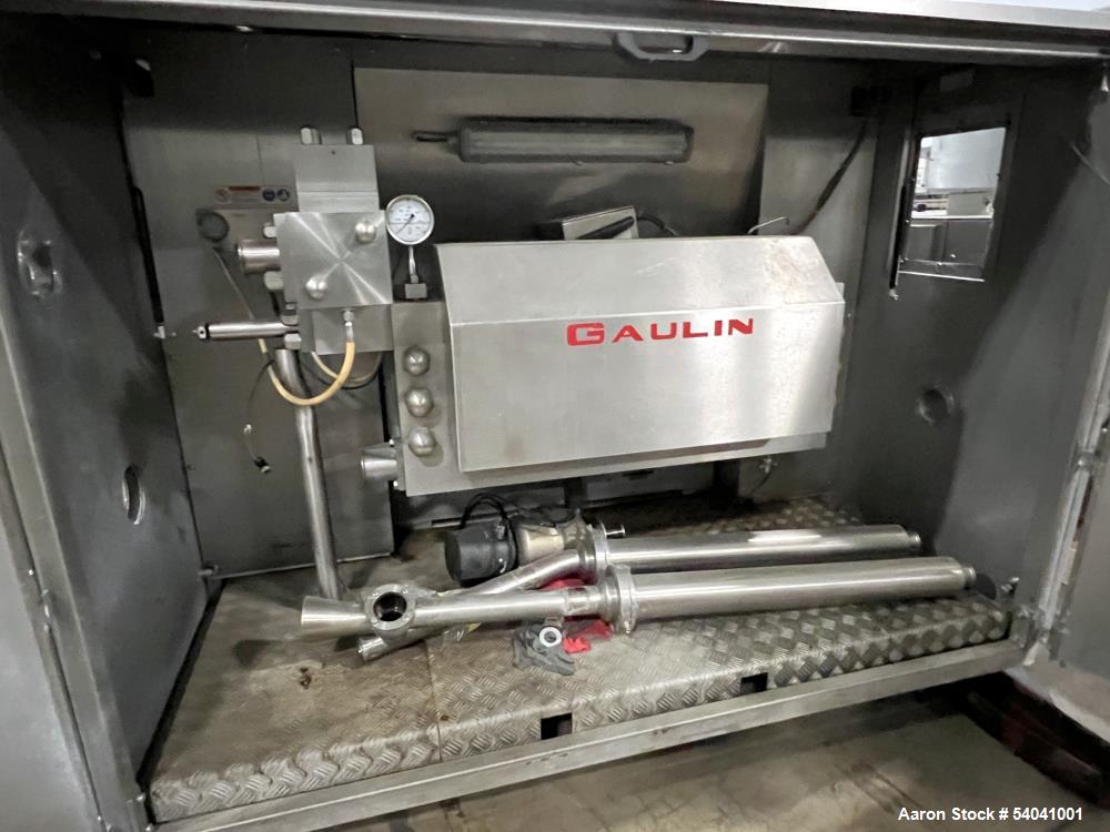 Used SPX APV Gaulin UHT Homogenizer, Model G185Q-4.7P | 18,000 L/H | 200 kW Motor | 25 Bar Outlet | Stainless Steel | Schneider VFD | 833 Hours