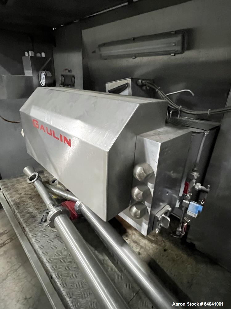 Used SPX APV Gaulin UHT Homogenizer, Model G185Q-4.7P | 18,000 L/H | 200 kW Motor | 25 Bar Outlet | Stainless Steel | Schneider VFD | 833 Hours