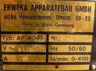 USED: Erweka Apparatebau drive unit, model AR-400. Approximate 1/2 hp, 110 volt, 8 amp, 0-400 rpm motor. Unit includes a model HO homogenizer head, rated 30 kg/hour.