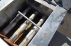 Used Gaulin Homogenizer, 304 Stainless Steel. Single stage valve assembly, 3 pistons. Driven by an approximate 50 hp motor (no tag). Head stamped with #s HT308029 & PT927857 OR. No manufactures tag w...