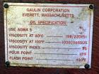 Used Gaulin Homogenizer, 304 Stainless Steel. Single stage valve assembly, 3 pistons. Driven by an approximate 50 hp motor (no tag). Head stamped with #s HT308029 & PT927857 OR. No manufactures tag w...
