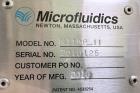 Used Microfluidics Microfluidizer Benchtop Fluid Homogenizer, Model M110P-II. Serial# 2010123, Year 2010. With stainless steel cart.