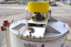 Used Blommer Chocolate Machinery Melt Tank, 350 Gallon, Carbon Steel. Approximately 52’’ diameter x 40’’ deep, flat top with a bolt on agitator bridge, and (2) 304 stainless steel 1/3 hinged covers, ...