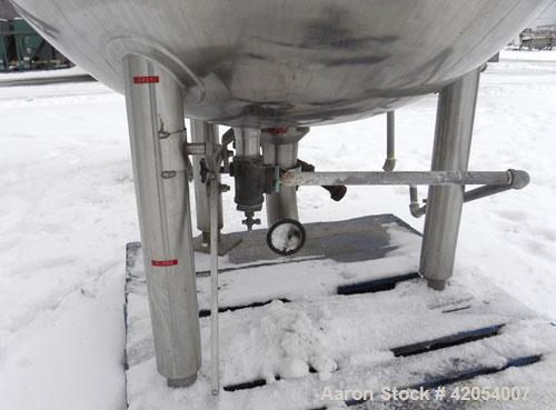 Used Mueller Kettle, 250 Gallon, Model F, Hastelloy C-276, vertical. 48" diameter x 45" deep. Open top with (2) 1/3 covers, dimple jacketed hemispherical bottom, rated 40 psi at 300 deg F. Provision ...