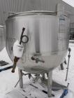 Used Mueller Kettle, 250 Gallon, Model F, Hastelloy C-276, vertical. 48