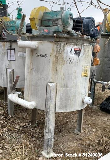 Used Ross Model 361-100 125-Gallon Mix Kettle, Stainless Steel, Agitated, 10 HP Motor