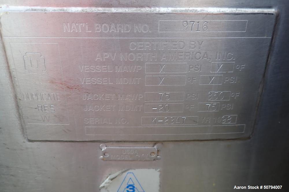 Used APV Kettle, Model CCA, 250 Gallon Processor