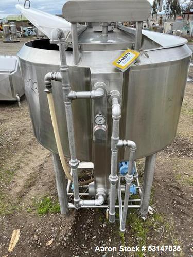 Cherry-Burrell 200 Gallon Cone-Bottom Stainless Steel Jacketed Processor Tank wi