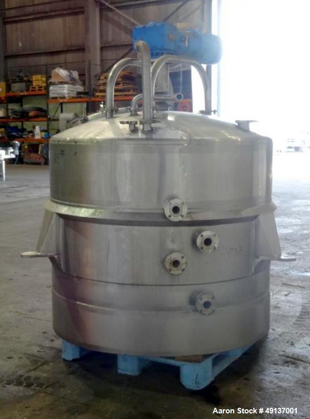 Used- DCI Scraper Agitated Mixing Kettle, 400 Gallon, Stainless Steel, Vertical.