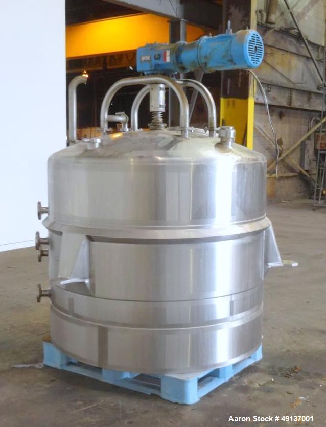 Used- DCI Scraper Agitated Mixing Kettle, 400 Gallon, Stainless Steel, Vertical.