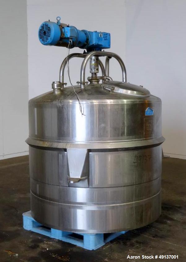 Used- DCI Scraper Agitated Mixing Kettle, 400 Gallon, Stainless Steel, Vertical.