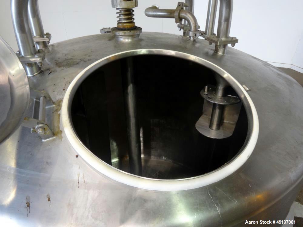 Used DCI Scraper Agitated Mixing Kettle, 400 Gallon, Stainless Steel, Vertical.