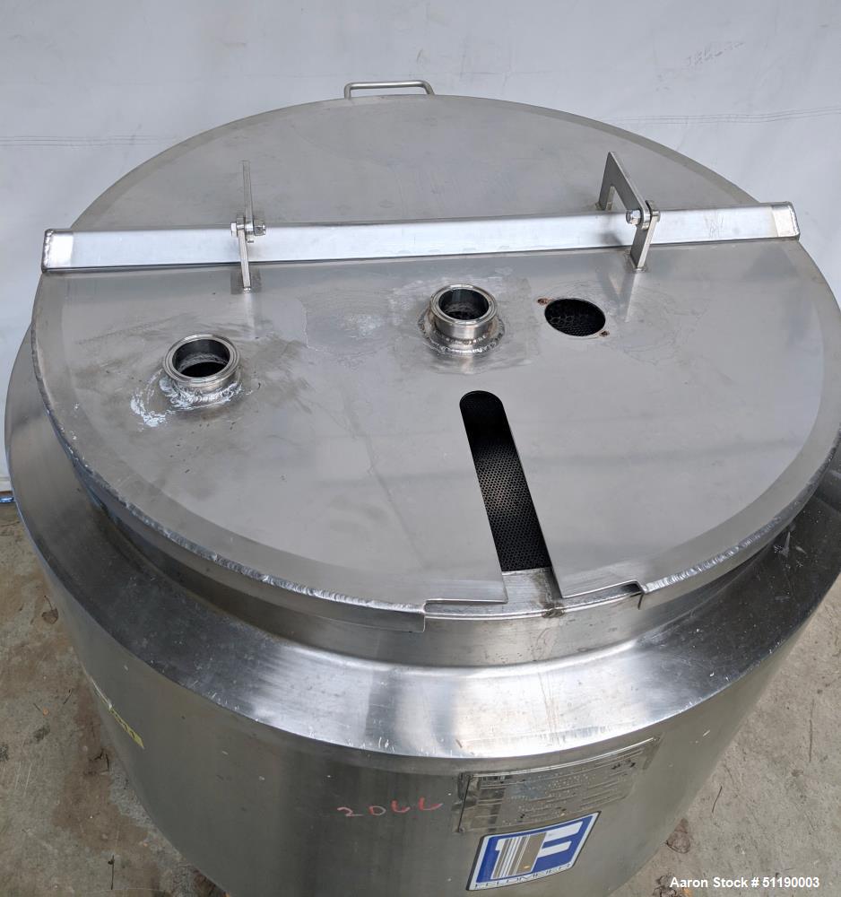 Used Feldmeier 90 Gallon Jacketed Tank, Stainless Steel, Vertical.