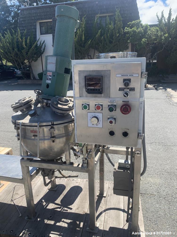 Used Groen 10 Gallon Vacuum Mix Kettle, Stainless steel.
