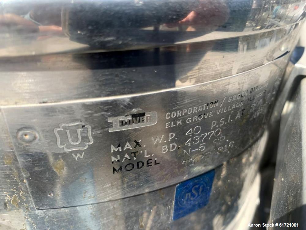 Used Groen 10 Gallon Vacuum Mix Kettle, Stainless steel.