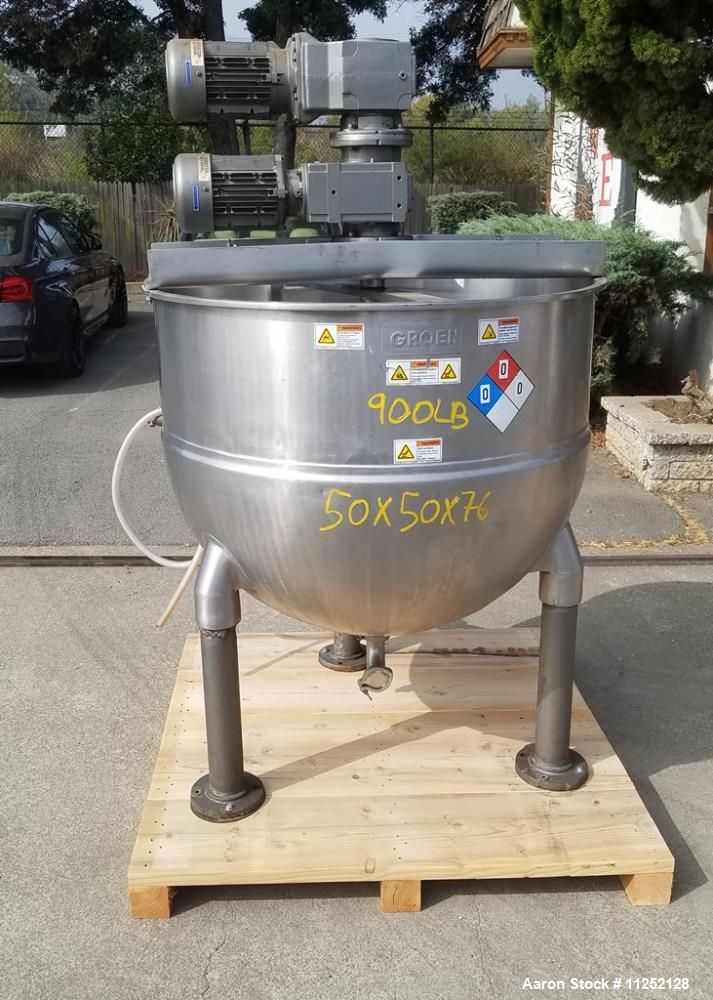 Used-Groen 150 Gallon Stainless Steel Jacketed Kettle with Double-Motion Scrape