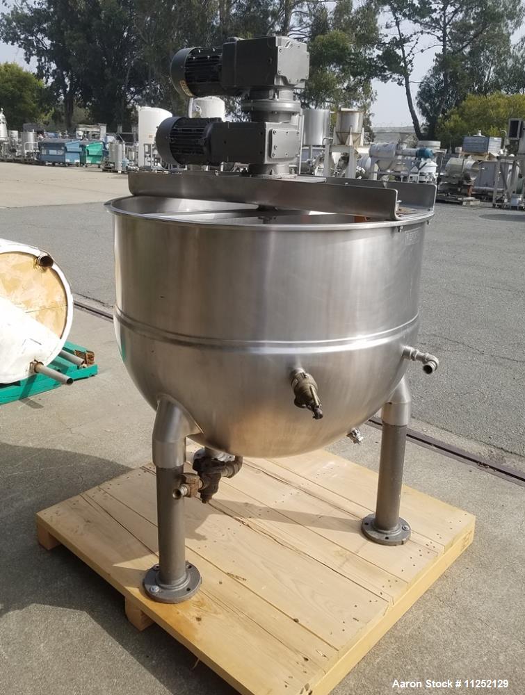 Used-Groen 150 Gallon Stainless Steel Jacketed Kettle with Double-Motion Scrape